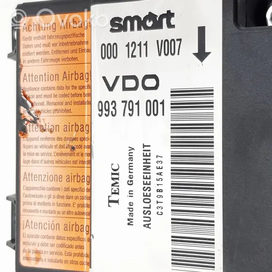 Smart ForTwo I Centralina/modulo airbag 993791001