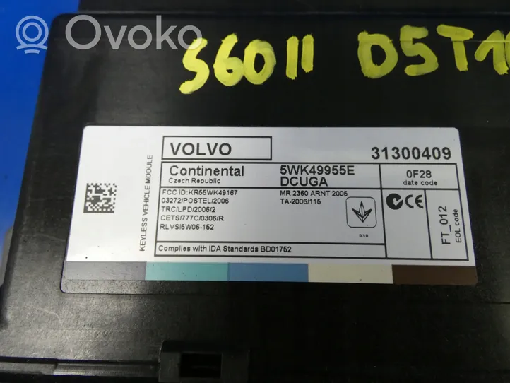 Volvo S60 Avaimettoman käytön ohjainlaite/moduuli 31300409