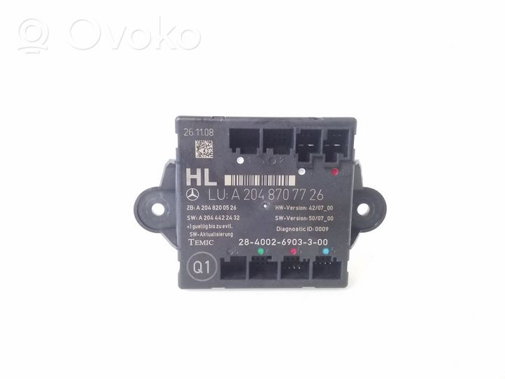 Mercedes-Benz C W204 Door control unit/module A2048707726