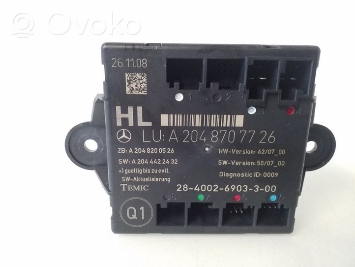 Mercedes-Benz C W204 Door control unit/module A2048707726