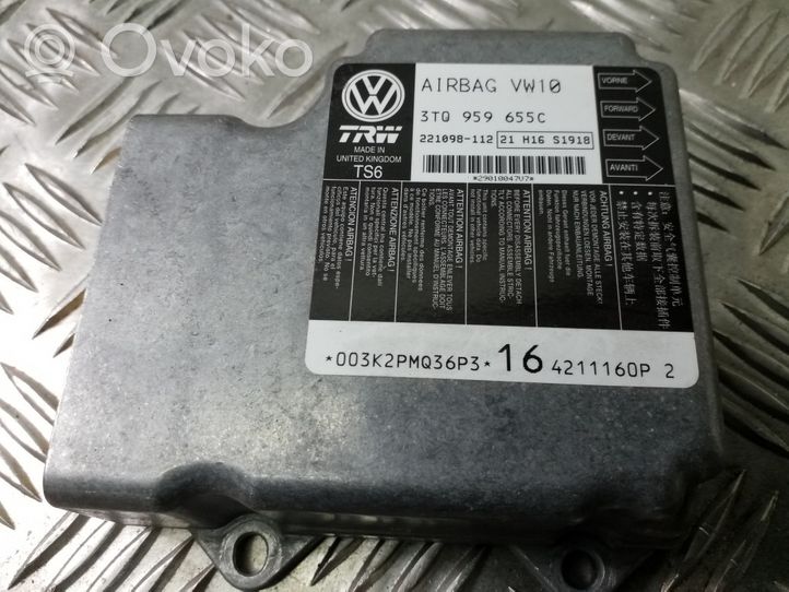 Skoda Superb B6 (3T) Module de contrôle airbag 3T0959655C