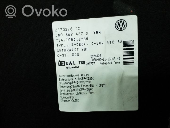 Volkswagen Tiguan Boczek / Tapicerka / bagażnika 5N0867427S