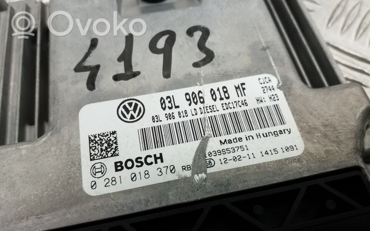 Seat Exeo (3R) Unité de commande, module ECU de moteur 03L906018MF