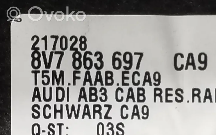 Audi A3 S3 8V Wykładzina podłogowa bagażnika 8V7863697