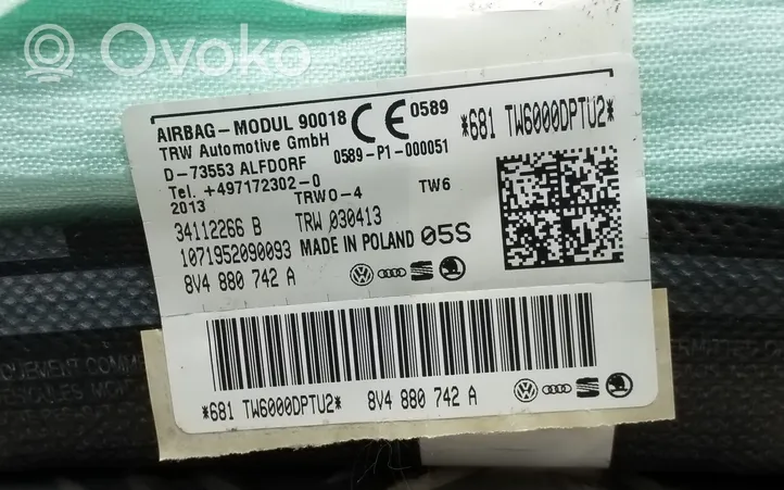 Audi A3 S3 8V Stogo oro pagalvė (užuolaida) 8V4880742A