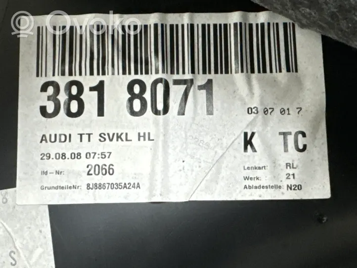 Audi TT TTS Mk2 Dvidurio galinių vietų šoninis apdailos skydas 8J8867035A