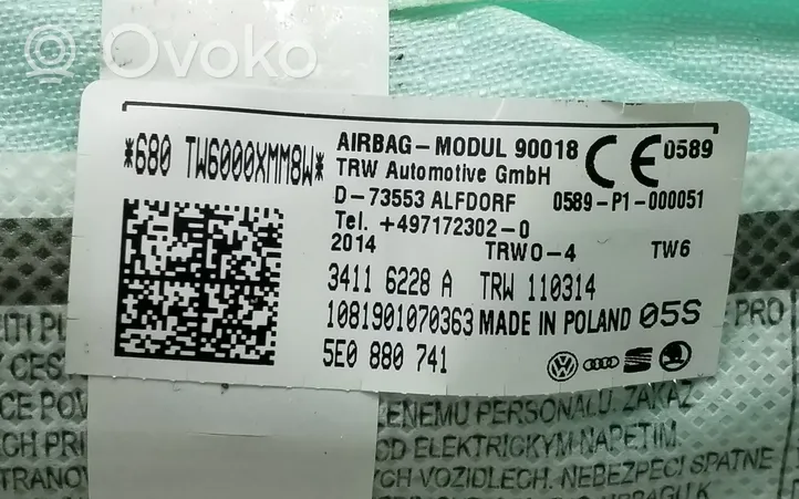 Skoda Octavia Mk3 (5E) Kurtyna airbag 5E0880741