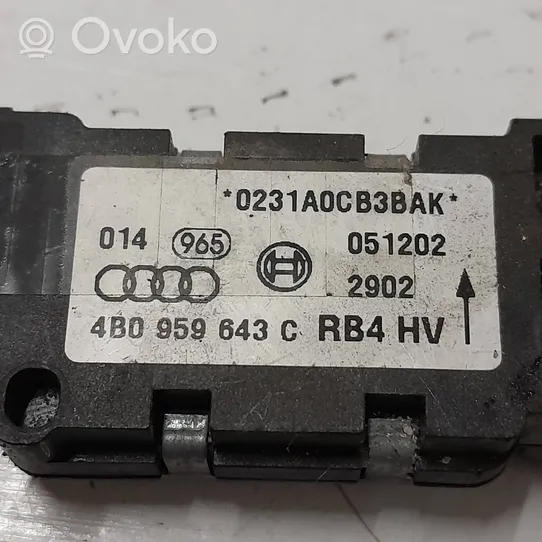 Audi A6 S6 C5 4B Czujnik uderzenia Airbag 4B0959643C