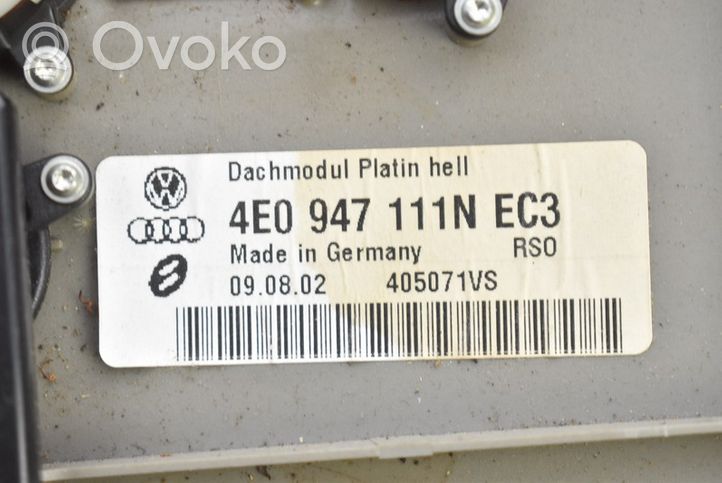 Audi A8 S8 D3 4E Takatavaratilan sisävalo 4E0947111N