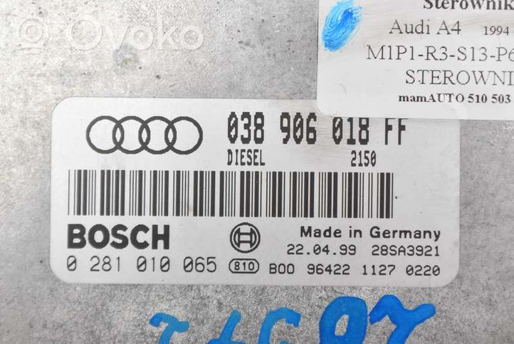 Audi A4 S4 B5 8D Centralina/modulo motore ECU 038906018FF