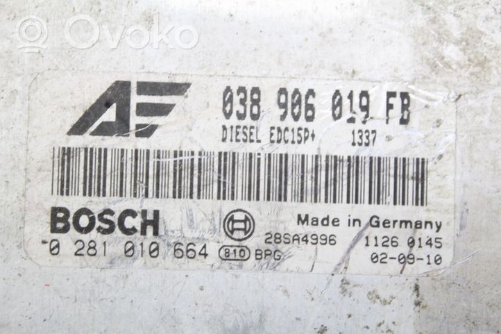 Seat Alhambra (Mk1) Komputer / Sterownik ECU silnika 038906019FB