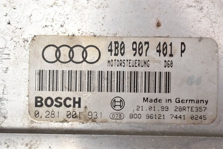 Audi A6 Allroad C5 Komputer / Sterownik ECU silnika 4B0907401P