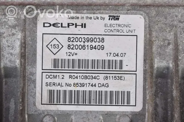 Renault Modus Unité de commande, module ECU de moteur 8200619409