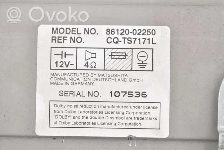 Toyota Corolla E110 Panel / Radioodtwarzacz CD/DVD/GPS 86120-02250