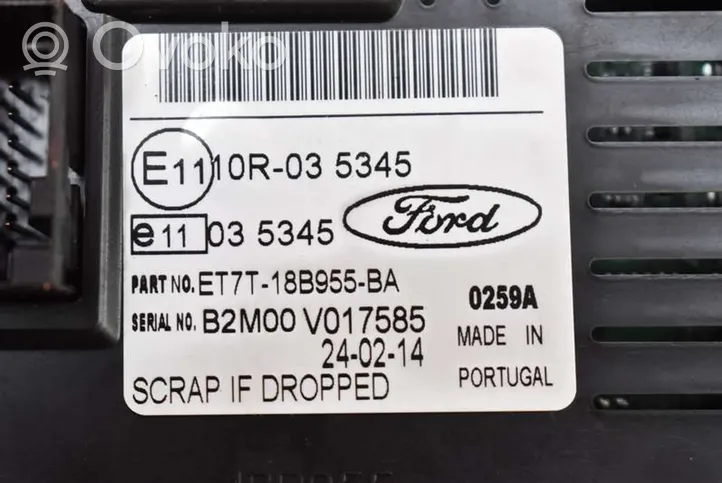 Ford Fiesta Unidad delantera de radio/CD/DVD/GPS ET7T-18B955-BA