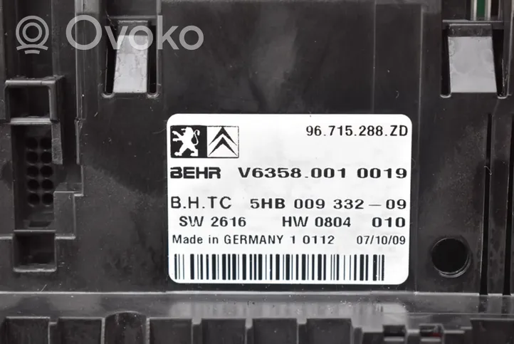 Citroen C5 Gaisa kondicioniera / klimata kontroles / salona apsildes vadības bloks (salonā) 96715288ZD