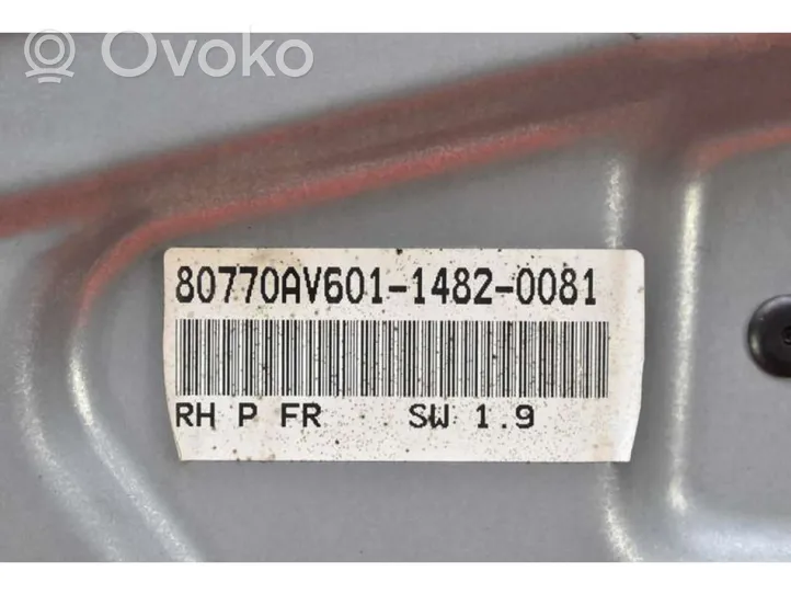 Nissan Primera Priekinio el. lango pakėlimo mechanizmo komplektas 80770AV601