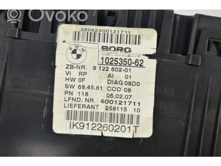 BMW X3 E83 Compteur de vitesse tableau de bord 9122602-01