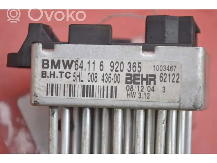 BMW X3 E83 Résistance moteur de ventilateur de chauffage 6920365