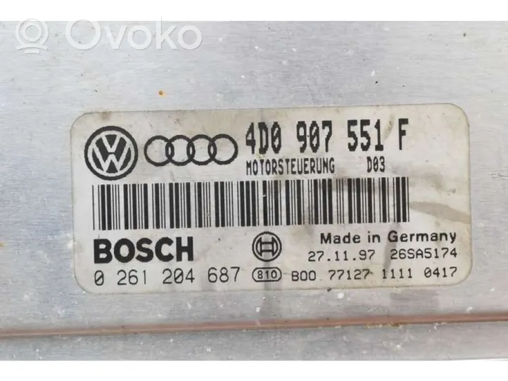 Audi A6 S6 C5 4B Unité de commande, module ECU de moteur 4D0907551F