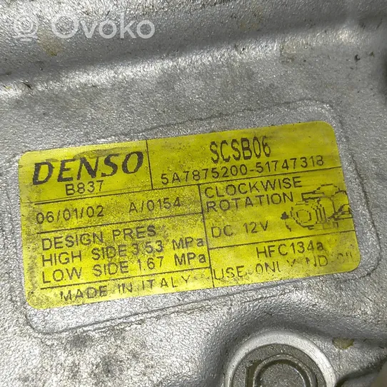 Fiat 500 Kompresor / Sprężarka klimatyzacji A/C 51747318