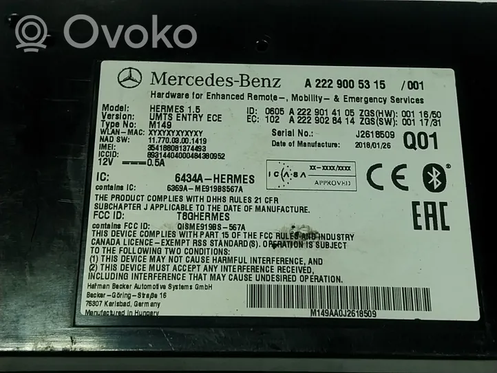 Mercedes-Benz GLA W156 Altre centraline/moduli A2229005315