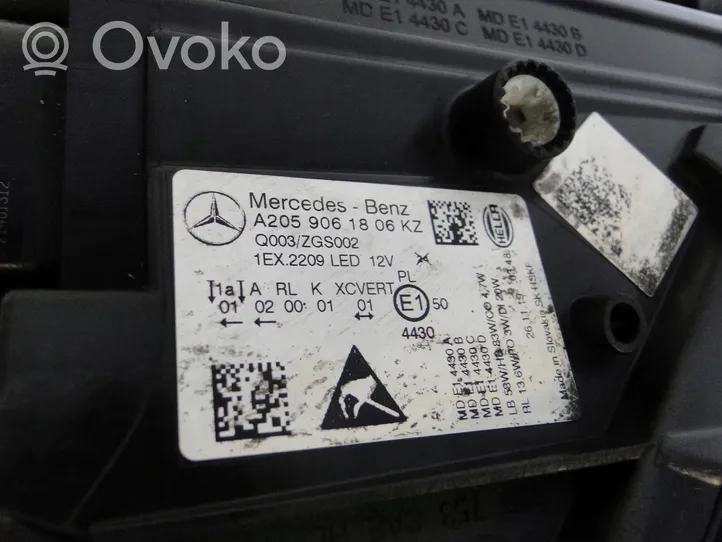 Mercedes-Benz C W205 Lampa przednia A2059061806