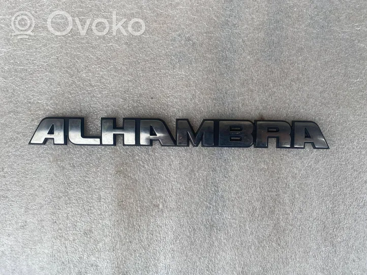 Seat Alhambra (Mk1) Emblemat / Znaczek tylny / Litery modelu 