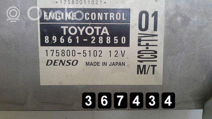 Toyota Previa (XR30, XR40) II Moottorin ohjainlaite/moduuli 2000d4d 89661-28850