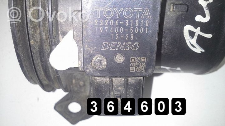 Toyota Auris 150 Przepływomierz masowy powietrza MAF 1600l 2220431010 19740050