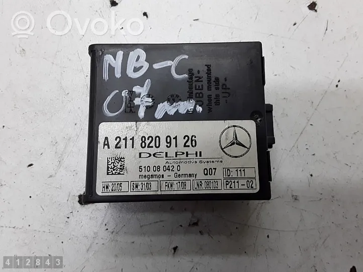 Mercedes-Benz C W204 Hälytyksen ohjainlaite/moduuli A2118209126