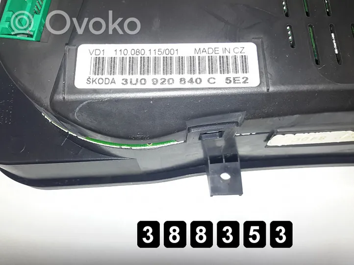 Skoda Superb B5 (3U) Komputer / Sterownik ECU i komplet kluczy 