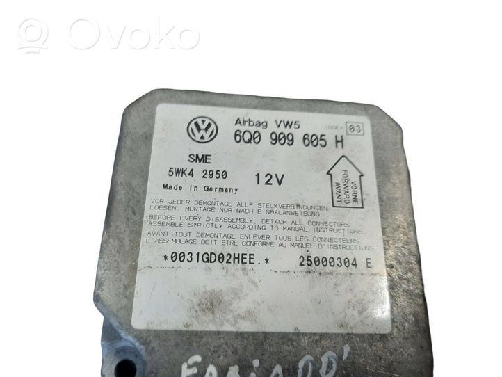 Volkswagen Sharan Sterownik / Moduł Airbag 6Q0909605H
