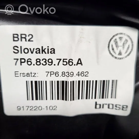 Volkswagen Touareg II Takaikkunan nostomekanismi ilman moottoria 7P6839756A