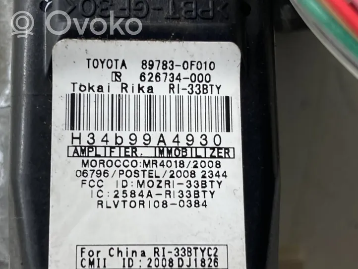 Toyota Verso Verrouillage de commutateur d'allumage 897830F010