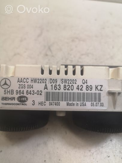 Mercedes-Benz ML W163 Centralina del climatizzatore A1638204289