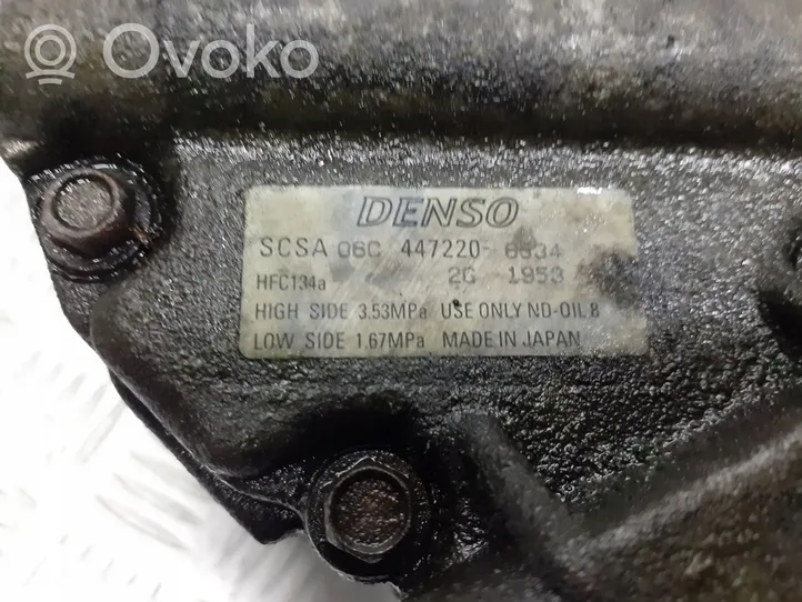 Toyota Yaris Verso Compressore aria condizionata (A/C) (pompa) 447220-6534