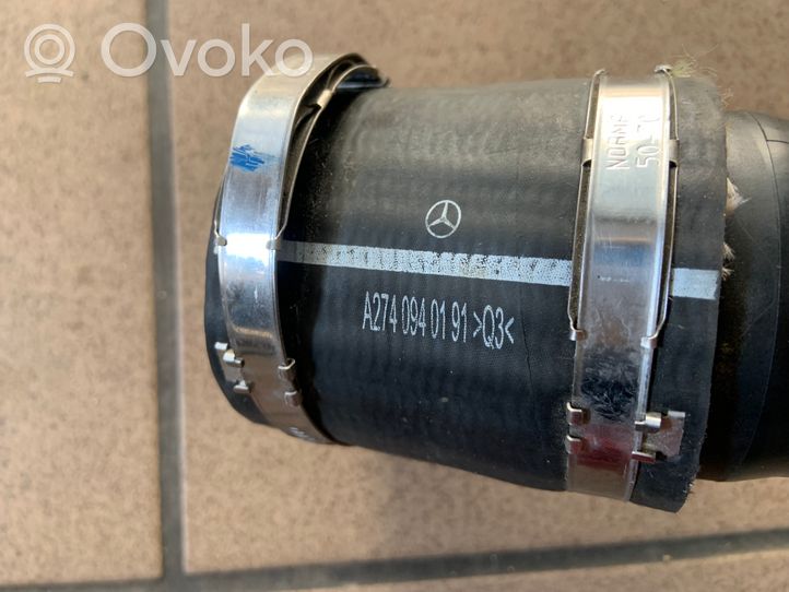Mercedes-Benz C W205 Tube d'admission de tuyau de refroidisseur intermédiaire A2740980207