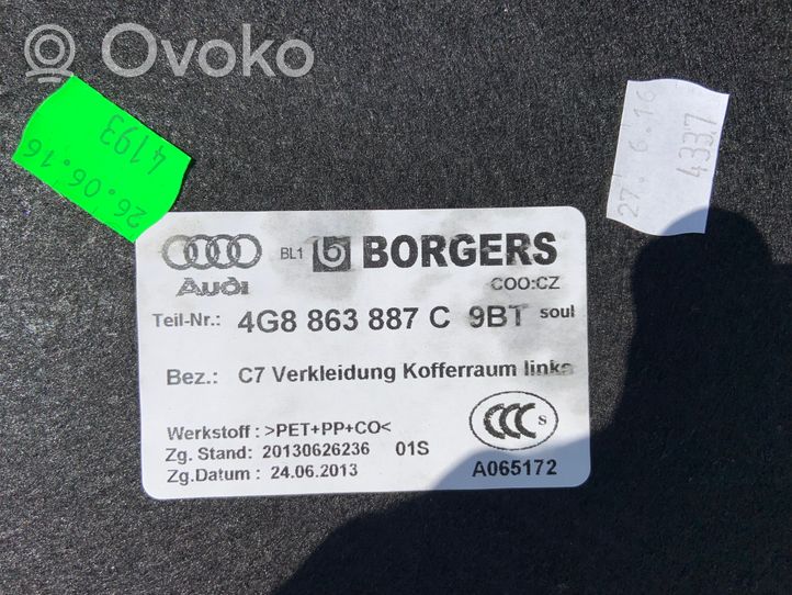 Audi A7 S7 4G Tavaratilan sivuverhoilu 4G8863887D