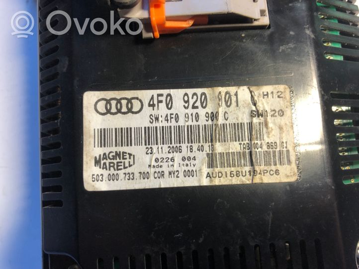 Audi A6 S6 C6 4F Spidometrs (instrumentu panelī) 4F0920901C