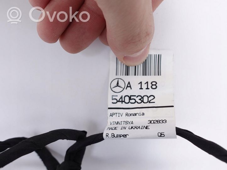 Mercedes-Benz CLA C118 X118 Wiązka przewodów czujnika parkowania PDC A1185405302