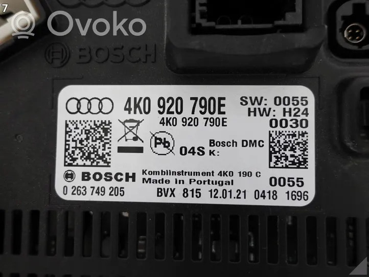 Audi A7 S7 4K8 Compteur de vitesse tableau de bord 4K0920790E