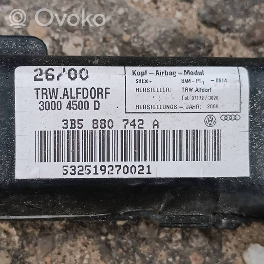 Volkswagen PASSAT B5 Stogo oro pagalvė (užuolaida) 3B5880742A