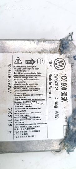 Volkswagen Fox Sterownik / Moduł Airbag 1C0909605K