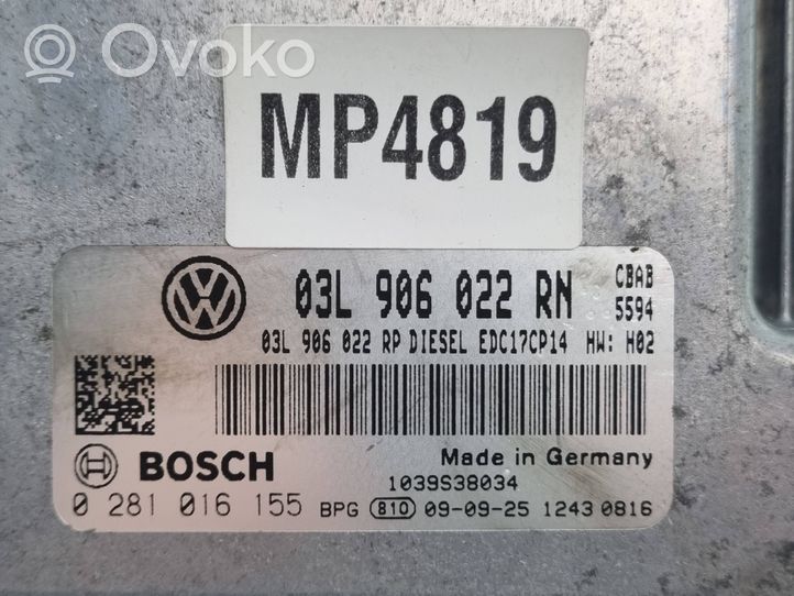 Volkswagen Tiguan Calculateur moteur ECU 03L906022RN
