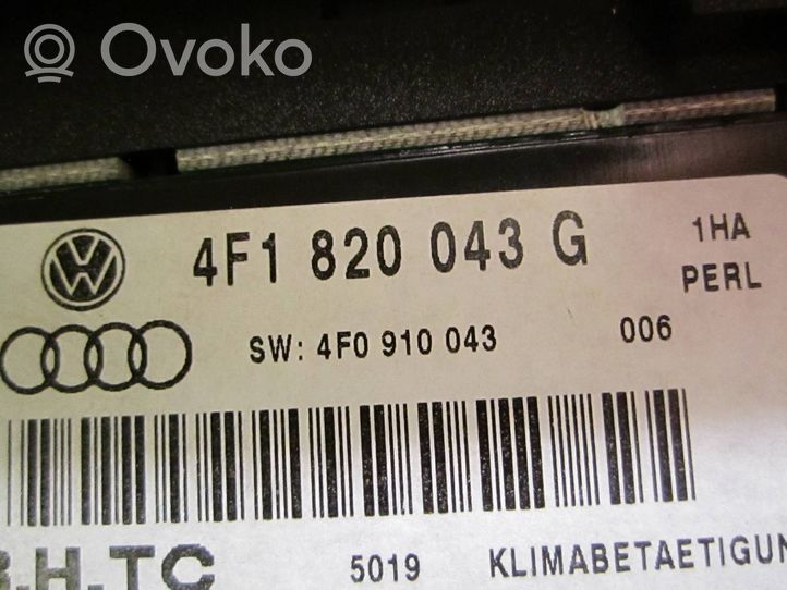 Audi A6 S6 C6 4F Unité de contrôle climatique 4F1820043G