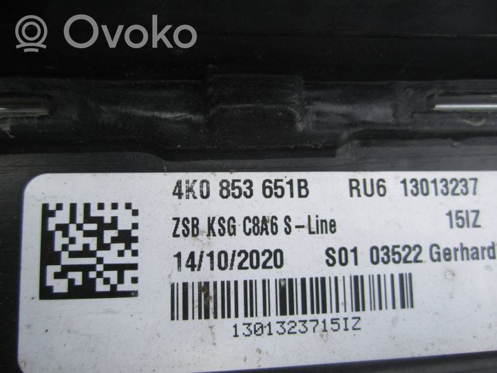 Audi A6 S6 C8 4K Etupuskurin ylempi jäähdytinsäleikkö 4K0853651B