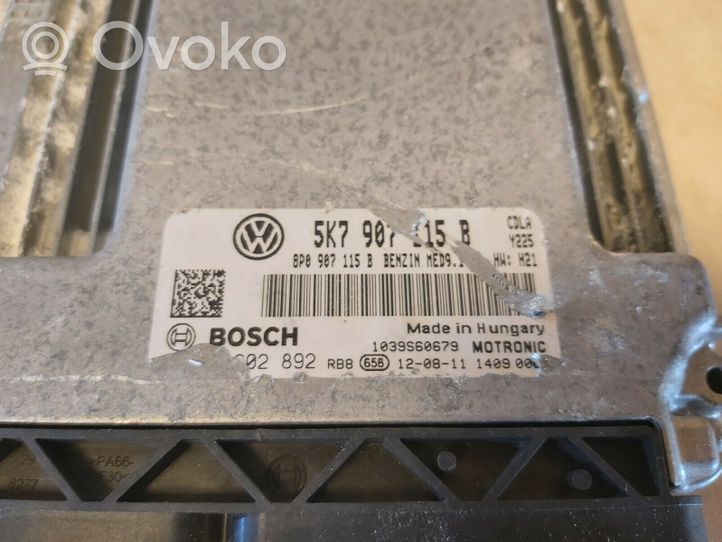 Volkswagen Golf VI Unité de commande, module ECU de moteur 5K7907115B