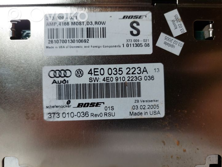 Audi A8 S8 D3 4E Vahvistin 4E0035223A