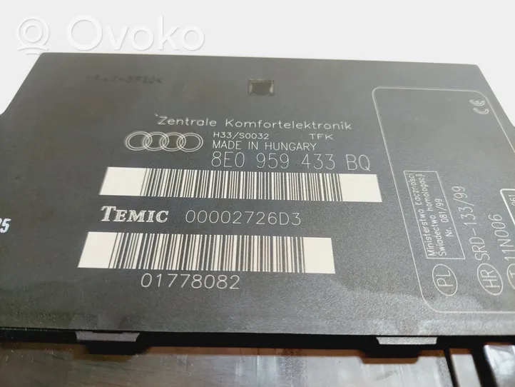 Audi A4 S4 B7 8E 8H Mukavuusmoduuli 8E0959433BQ